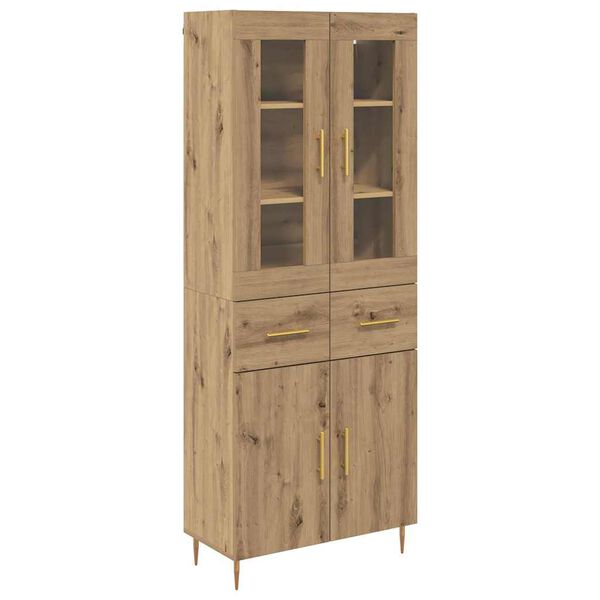 vidaXL Hoge kast met lade 2 pcs Artisan Eiken Bewerkt hout