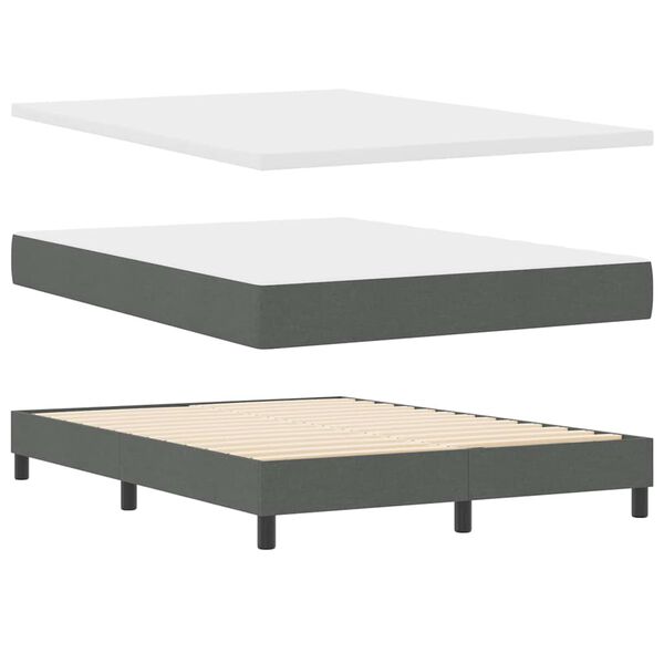 vidaXL Boxspringbed met matras Donkergrijs 200 x 160 cm Polyester