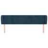 vidaXL Hoofdbord met randen 203x23x78/88 cm fluweel donkerblauw