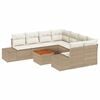 vidaXL Tuinbankenset met kussen 9 pcs Beige poly rattan