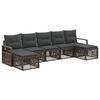 vidaXL Tuinbankenset 7 st Grijs poly rattan