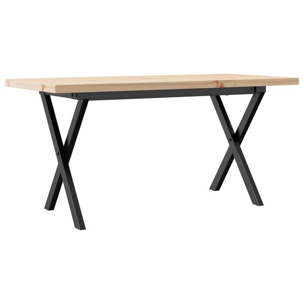 vidaXL Salontafel X-frame 90x40x45,5 cm grenenhout en staal