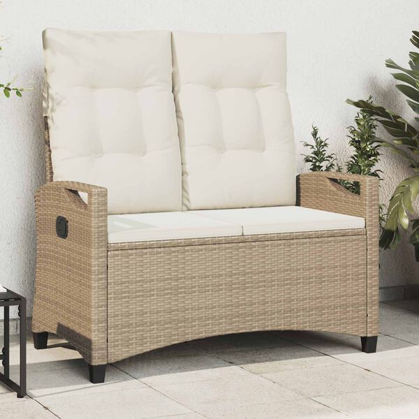vidaXL Tuinbank Beige en Cr&egrave;me 105 x 60 x 112 cm Staal en Polyester