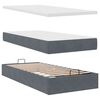 vidaXL Ottoman bed met matrassen 200x200cm fluweel donkergrijs