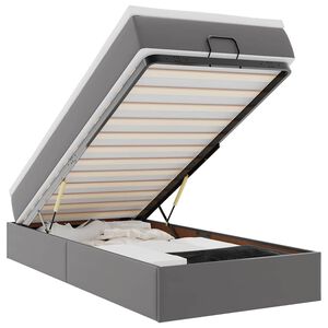 vidaXL Ottoman bed met matras 80x200 cm kunstleer grijs