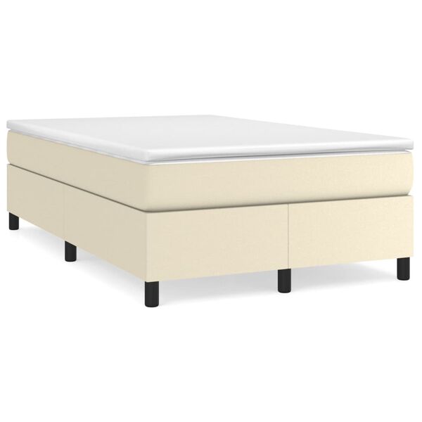 vidaXL Boxspring bed kunstleer cr&egrave;mekleurig 120x200 cm