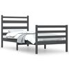 vidaXL Bedframe massief grenenhout grijs 90x200 cm