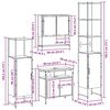 vidaXL Badkamermeubelset met plank 4 pcs Zwart Eiken Bewerkt hout