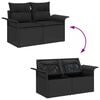 vidaXL Tuin Sofa Set met opslag 9 pcs Zwart Poly riet