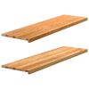 vidaXL Vensterbanken 2 st 140x40x2 cm massief eikenhout lichtbruin