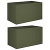 vidaXL Plantenbak 2 st Olijfgroen 80 x 50 x 50 cm Koudgewalst staal