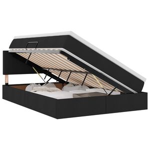 vidaXL Opbergbed met matras met matras Zwart 140 x 190 cm Bewerkt hout