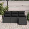 vidaXL Tuin Sofa Set met opslag 4 pcs Zwart poly rattan
