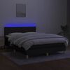 vidaXL Boxspring met matras en LED stof zwart 140x200 cm