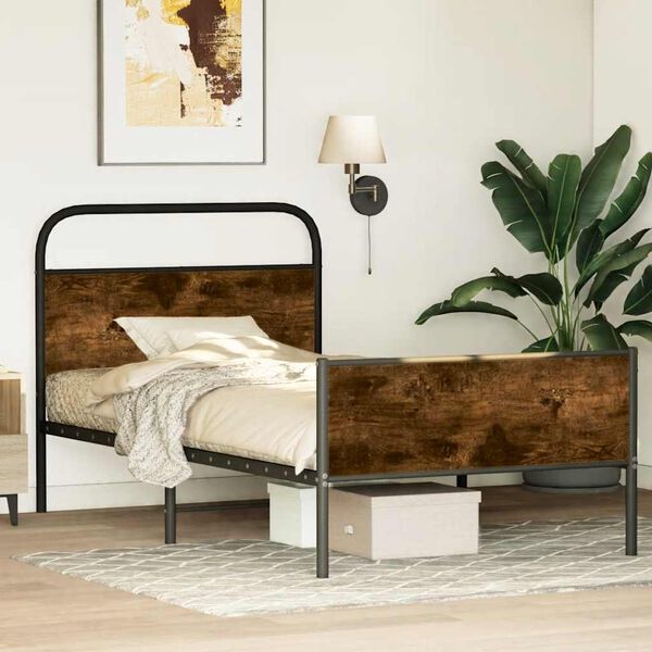 vidaXL Bedframe zonder matras bewerkt hout sonoma eikenkleur 100x190cm