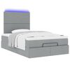 vidaXL Ottoman bed met matras en LED's 120x190 cm stof lichtgrijs