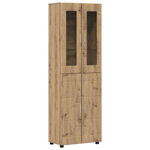 vidaXL Hoge kast FLORIN Artisan Eiken 60 x 35 x 182 cm Bewerkt hout