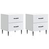 vidaXL Nachtkastje met lade 2 pcs Wit 43 x 34,5 x 47,5 cm Bewerkt hout