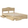 vidaXL Bedframe met hoofdeinde Sonoma Eiken 140 x 200 cm Bewerkt hout