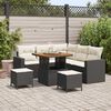 vidaXL Tuinbankenset 8 pcs Zwart poly rattan