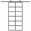 vidaXL Schuifdeur met beslagset 102x205 cm aluminium en ESG-glas
