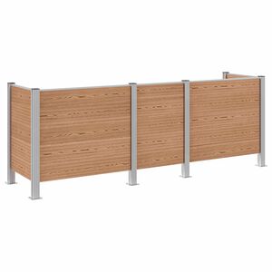 vidaXL Afvalbak Schutting Bruin 315 x 85 x 115 cm Aluminium en WPC