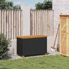 vidaXL Tuinbox 80x40x48 cm poly rattan en acaciahout zwart