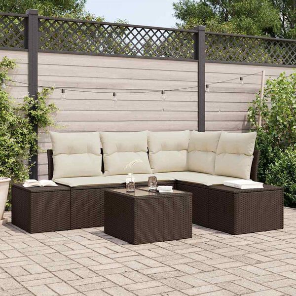 vidaXL Tuin Sofa Set 5 pcs Bruin poly rattan