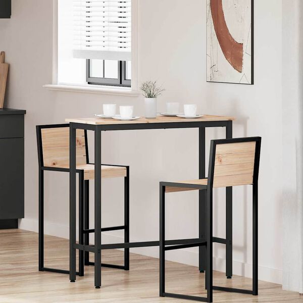 vidaXL Tafel Naturel 100 x 40 x 101 cm Engineered hout en staal