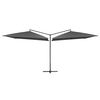 vidaXL Parasol dubbel met stalen paal 250x250 cm antraciet