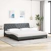 vidaXL Bed met matras stof donkergrijs 200x200 cm