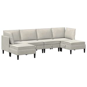 vidaXL Woonkamer Meubelset 6 st Cr&egrave;mekleurig Fluweel
