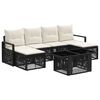 vidaXL Tuinbankenset 7 st Zwart en Cream Wit poly rattan