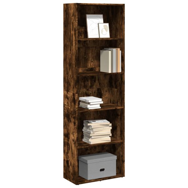 vidaXL Boekenkast 60x30x189 cm bewerkt hout gerookt eikenkleurig