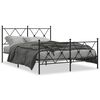 vidaXL Bedframe met hoofd- en voeteneinde metaal zwart 137x190 cm