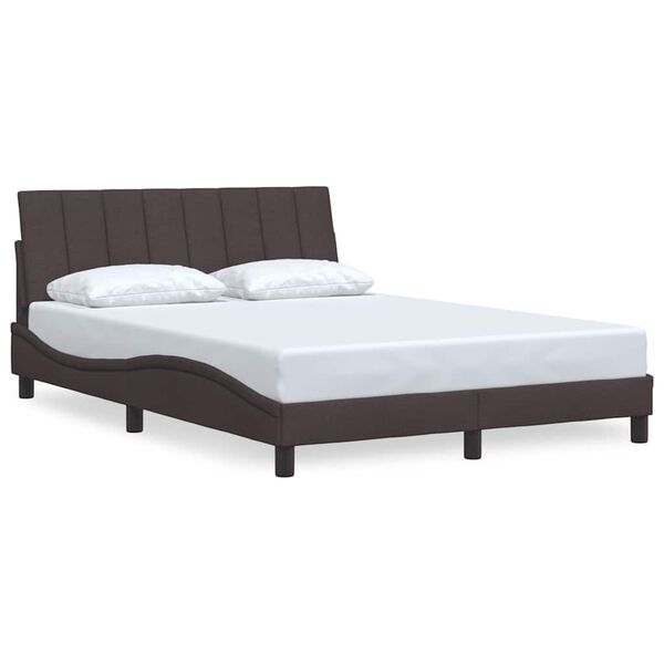 vidaXL Bedframe zonder matras "Hanko" stof donkerbruin 140x200 cm