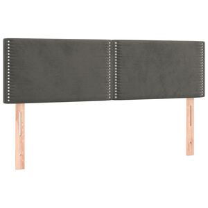 vidaXL Hoofdborden 144x5x78/88 cm fluweel donkergrijs