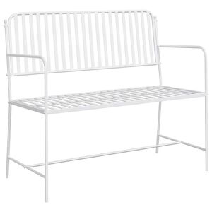 vidaXL Tuinbank Effen Wit 103,5 x 51,5 x 90 cm Staal