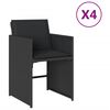 vidaXL Tuinstoelen 4 st met kussens poly rattan zwart