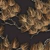 DUTCH WALLCOVERINGS Behang Pine Tree zwart en goudkleurig
