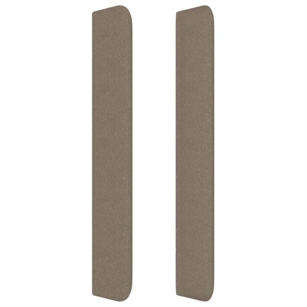vidaXL Hoofdbord met randen 163x16x118/128 cm stof taupe