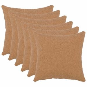 vidaXL Kussensloop 6 pcs HEERLEN Beige 30 x 30 cm Boucl&eacute;