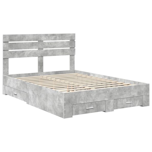 vidaXL Bedframe met lade met hoofdeinde met opslag Bewerkt hout