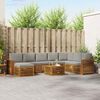 vidaXL Sofa-Sets 9 pcs Natuurlijk en Lichtgrijs Massief Acaciahout