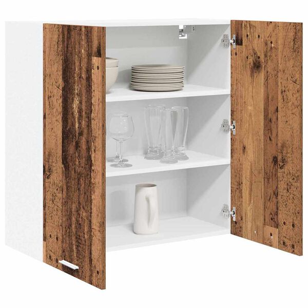 vidaXL Hangkast met opslag Oudhout 80 x 31 x 80 cm Bewerkt hout
