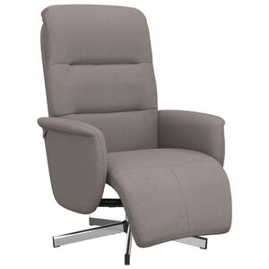 vidaXL Fauteuil verstelbaar met voetensteun stof taupe