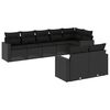vidaXL 8-delige Loungeset met kussens poly rattan zwart