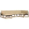 vidaXL Buiten bankenset met kussen 6 pcs Wit en Beige