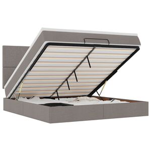 vidaXL Ottoman bed met matras 180x200cm stof taupe
