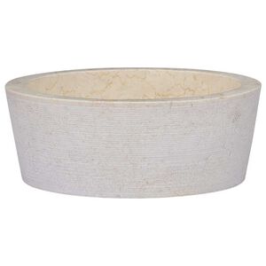 vidaXL Gootsteen &Oslash;40x15 cm marmer cr&egrave;mekleurig
